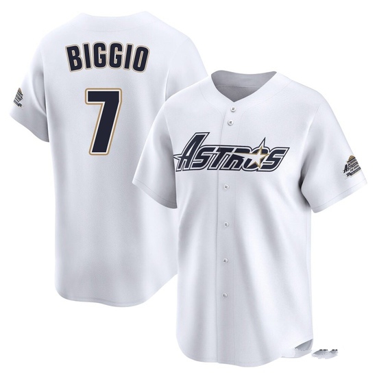 Men's Craig Biggio Houston Astros Limited White Throwback Cooperstown Collection Jersey