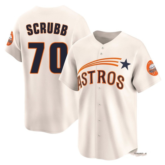 Youth Andre Scrubb Houston Astros Limited Cream Throwback Cooperstown Collection Jersey