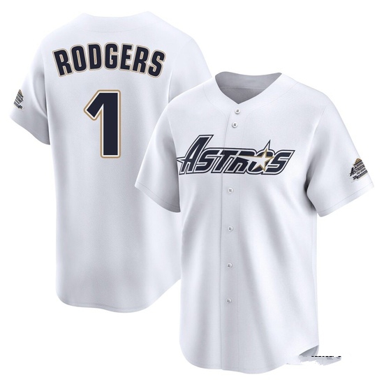 Youth Brendan Rodgers Houston Astros Limited White Throwback Cooperstown Collection Jersey