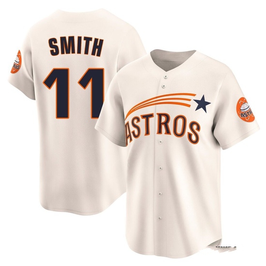 Youth Cam Smith Houston Astros Limited Cream Throwback Cooperstown Collection Jersey