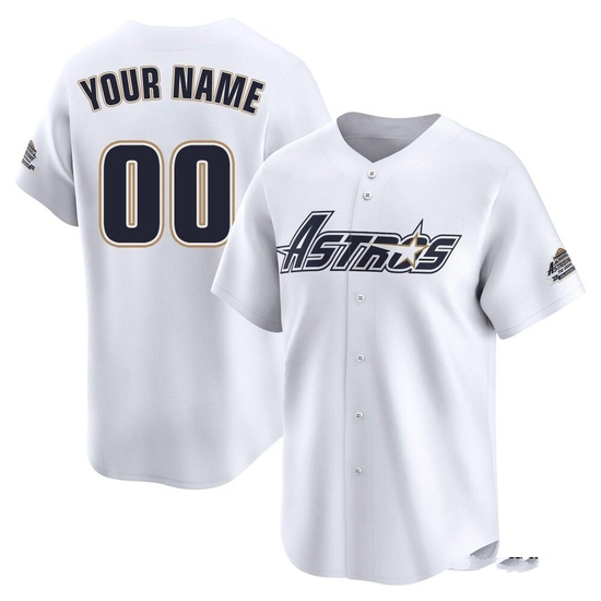 Men's Custom Houston Astros Limited White Throwback Cooperstown Collection Jersey