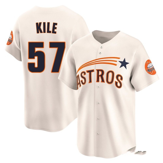 Men's Darryl Kile Houston Astros Limited Cream Throwback Cooperstown Collection Jersey