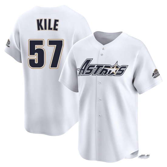 Men's Darryl Kile Houston Astros Limited White Throwback Cooperstown Collection Jersey