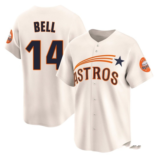 Men's Derek Bell Houston Astros Limited Cream Throwback Cooperstown Collection Jersey