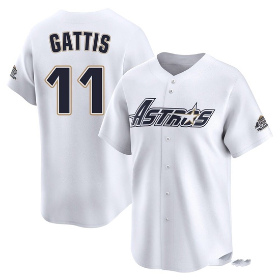 Men's Evan Gattis Houston Astros Limited White Throwback Cooperstown Collection Jersey