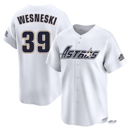 Men's Hayden Wesneski Houston Astros Limited White Throwback Cooperstown Collection Jersey