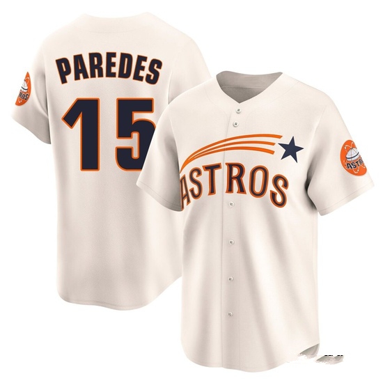 Men's Isaac Paredes Houston Astros Limited Cream Throwback Cooperstown Collection Jersey