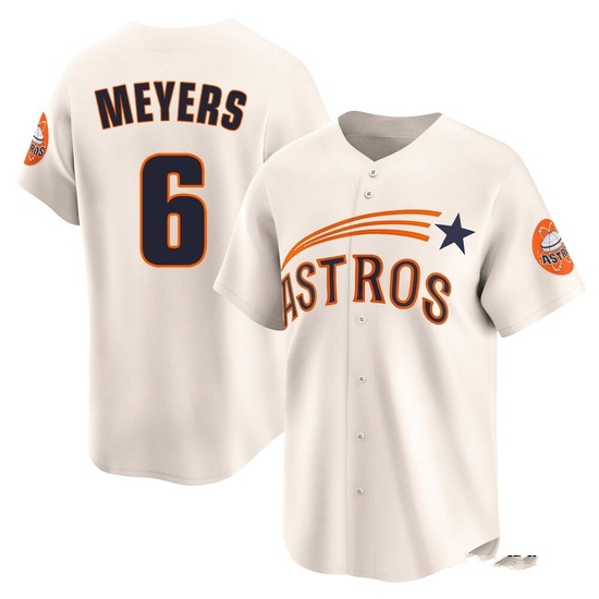 Men's Jake Meyers Houston Astros Limited Cream Throwback Cooperstown Collection Jersey
