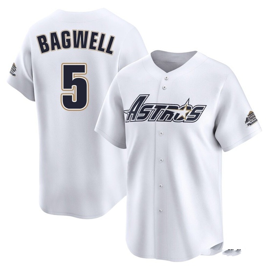Men's Jeff Bagwell Houston Astros Limited White Throwback Cooperstown Collection Jersey