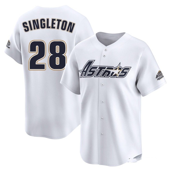 Men's Jon Singleton Houston Astros Limited White Throwback Cooperstown Collection Jersey