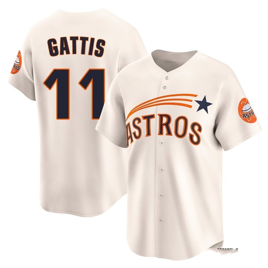 Youth Evan Gattis Houston Astros Limited Cream Throwback Cooperstown Collection Jersey