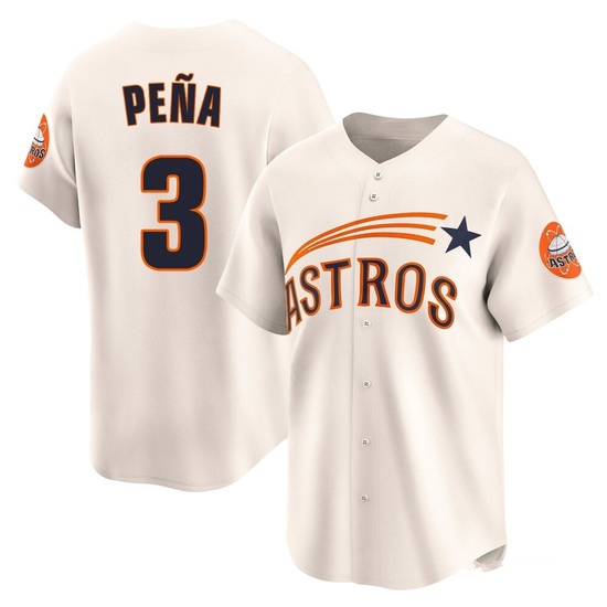 Youth Jeremy Pena Houston Astros Limited Cream Throwback Cooperstown Collection Jersey