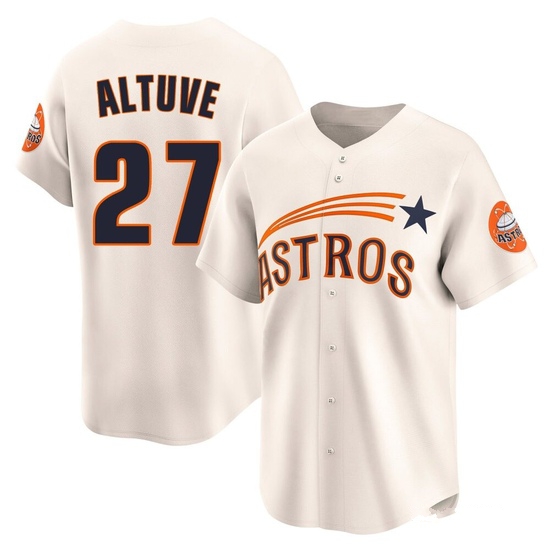 Youth Jose Altuve Houston Astros Limited Cream Throwback Cooperstown Collection Jersey