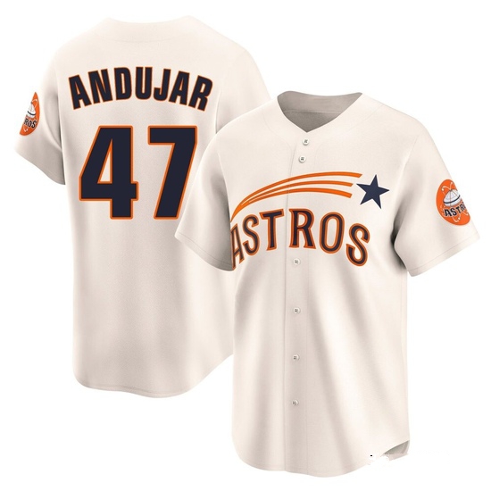 Men's Joaquin Andujar Houston Astros Limited Cream Throwback Cooperstown Collection Jersey
