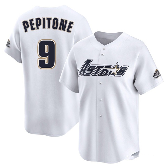 Men's Joe Pepitone Houston Astros Limited White Throwback Cooperstown Collection Jersey