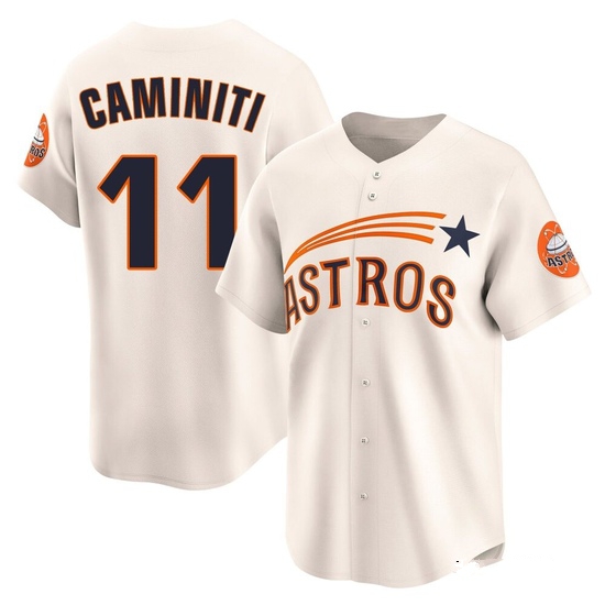 Men's Ken Caminiti Houston Astros Limited Cream Throwback Cooperstown Collection Jersey