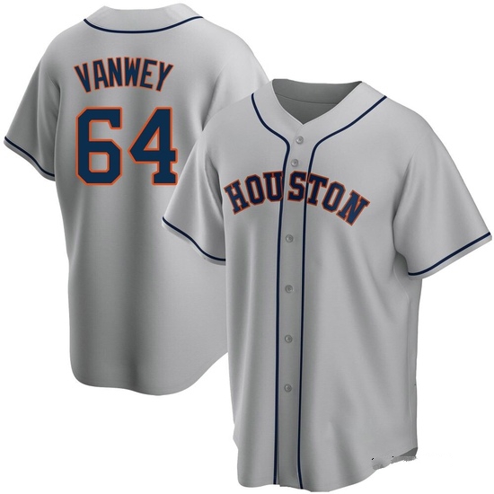 Men's Logan VanWey Houston Astros Replica Gray Road Jersey