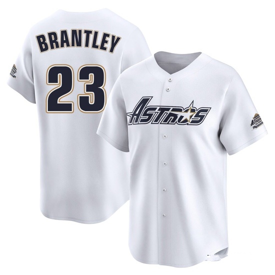 Men's Michael Brantley Houston Astros Limited White Throwback Cooperstown Collection Jersey