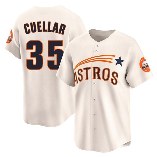 Men's Mike Cuellar Houston Astros Limited Cream Throwback Cooperstown Collection Jersey