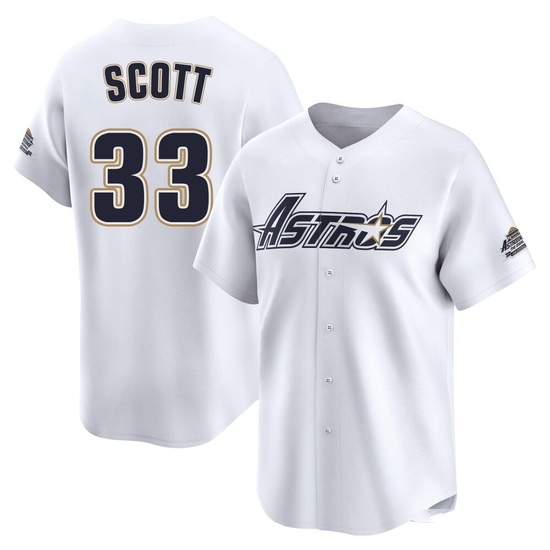 Men's Mike Scott Houston Astros Limited White Throwback Cooperstown Collection Jersey