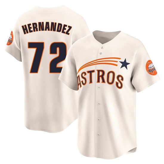 Men's Nick Hernandez Houston Astros Limited Cream Throwback Cooperstown Collection Jersey