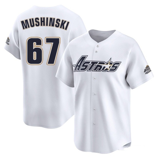 Men's Parker Mushinski Houston Astros Limited White Throwback Cooperstown Collection Jersey