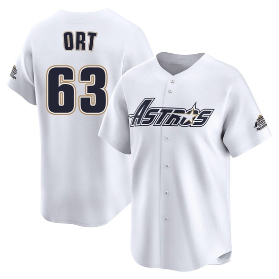 Youth Kaleb Ort Houston Astros Limited White Throwback Cooperstown Collection Jersey