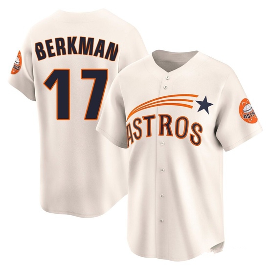 Youth Lance Berkman Houston Astros Limited Cream Throwback Cooperstown Collection Jersey