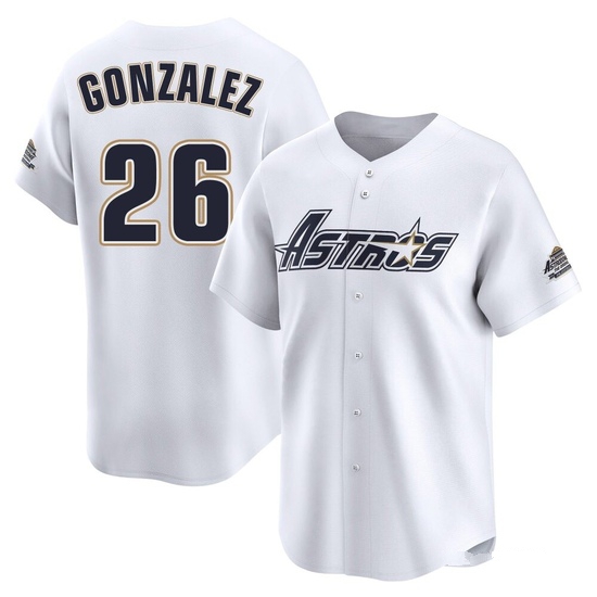Youth Luis Gonzalez Houston Astros Limited White Throwback Cooperstown Collection Jersey