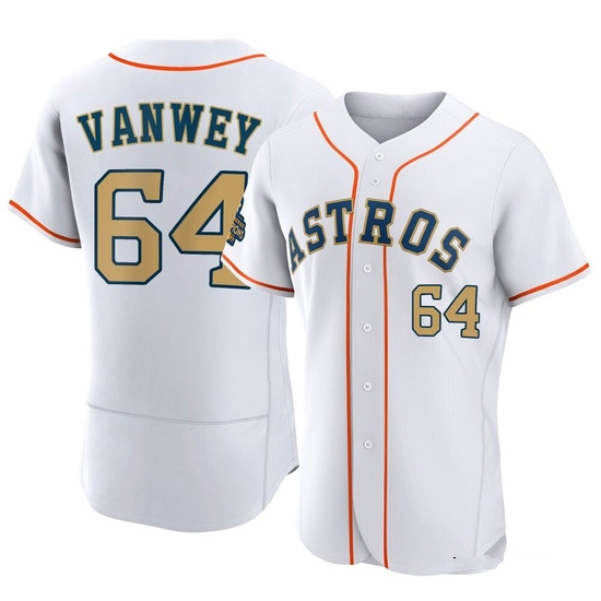 Men's Logan VanWey Houston Astros Authentic Gold White 2023 Collection Jersey