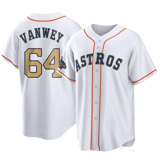 Men's Logan VanWey Houston Astros Replica Gold White 2023 Collection Jersey