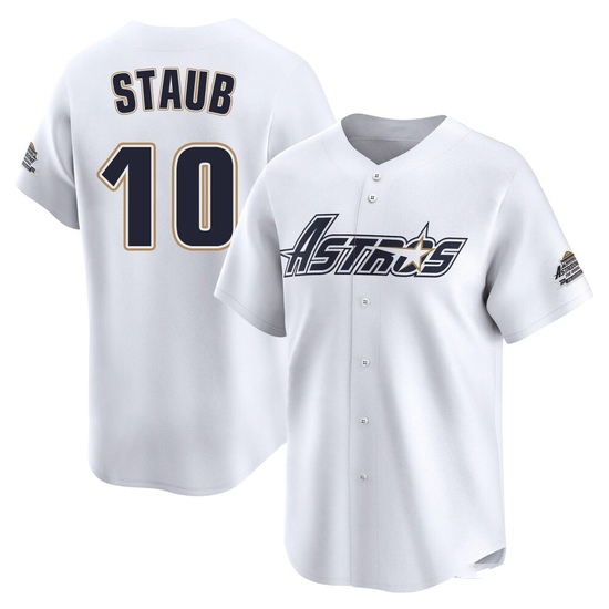 Men's Rusty Staub Houston Astros Limited White Throwback Cooperstown Collection Jersey