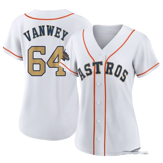 Women's Logan VanWey Houston Astros Authentic Gold White 2023 Collection Jersey