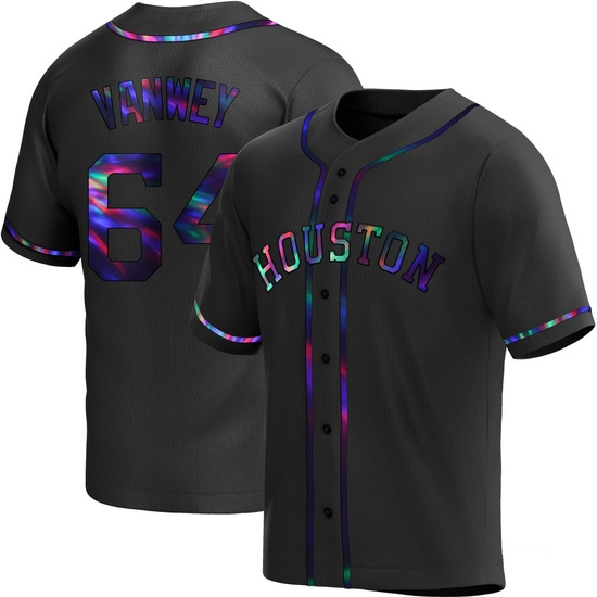 Youth Logan VanWey Houston Astros Replica Black Holographic Alternate Jersey
