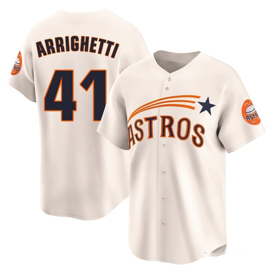 Youth Spencer Arrighetti Houston Astros Limited Cream Throwback Cooperstown Collection Jersey