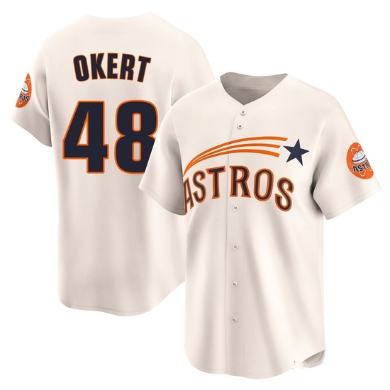 Youth Steven Okert Houston Astros Limited Cream Throwback Cooperstown Collection Jersey
