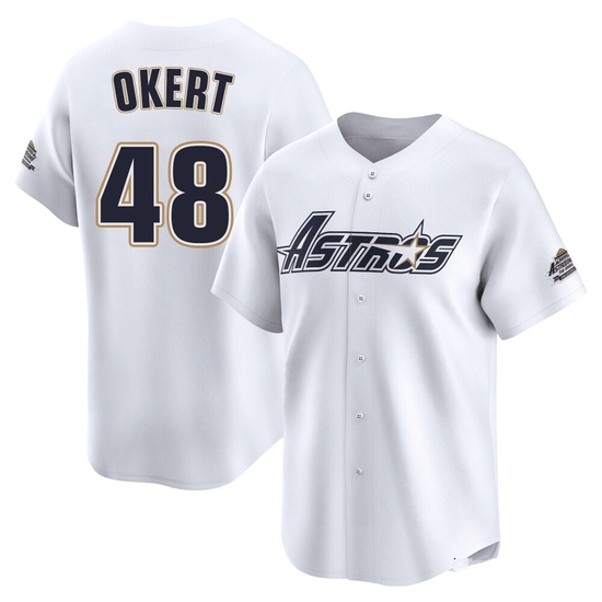 Youth Steven Okert Houston Astros Limited White Throwback Cooperstown Collection Jersey