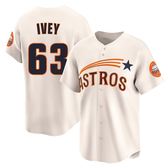 Youth Tyler Ivey Houston Astros Limited Cream Throwback Cooperstown Collection Jersey