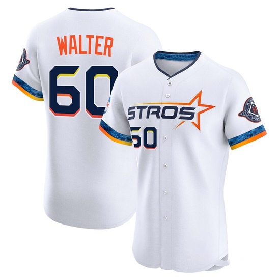 Men's Brandon Walter Houston Astros Elite White 2025 City Connect Jersey