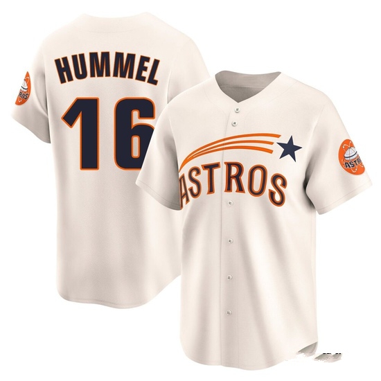 Men's Cooper Hummel Houston Astros Limited Cream Throwback Cooperstown Collection Jersey