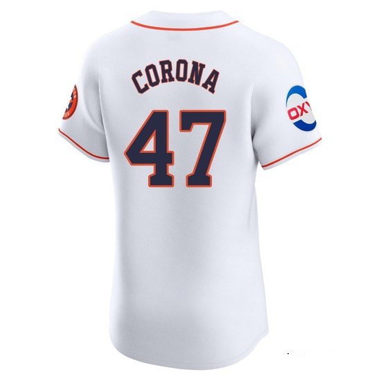 Men's Kenedy Corona Houston Astros Elite White Home Patch Jersey - Image 3