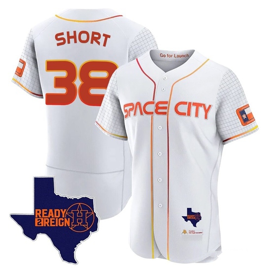 Men's Zack Short Houston Astros Authentic White 2023 Space City Ready 2 Reign Flex Base Jersey