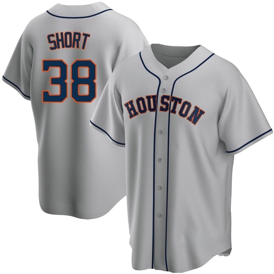 Men's Zack Short Houston Astros Replica Gray Road Jersey