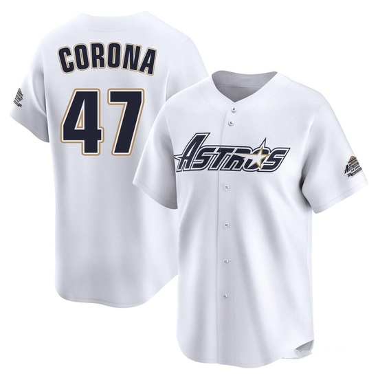 Youth Kenedy Corona Houston Astros Limited White Throwback Cooperstown Collection Jersey