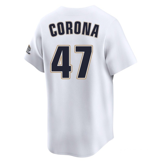 Youth Kenedy Corona Houston Astros Limited White Throwback Cooperstown Collection Jersey - Image 3