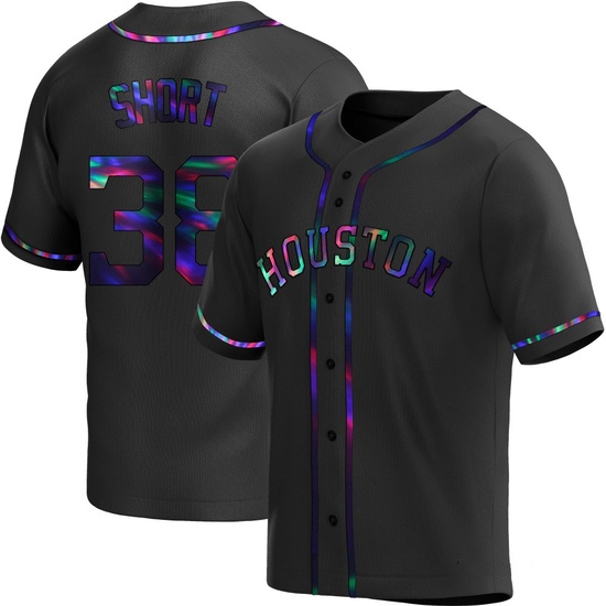 Youth Zack Short Houston Astros Replica Black Holographic Alternate Jersey