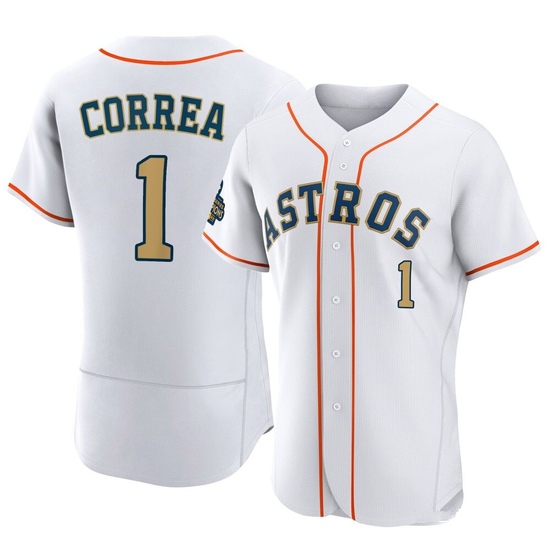 Men's Carlos Correa Houston Astros Authentic Gold White 2023 Collection Jersey