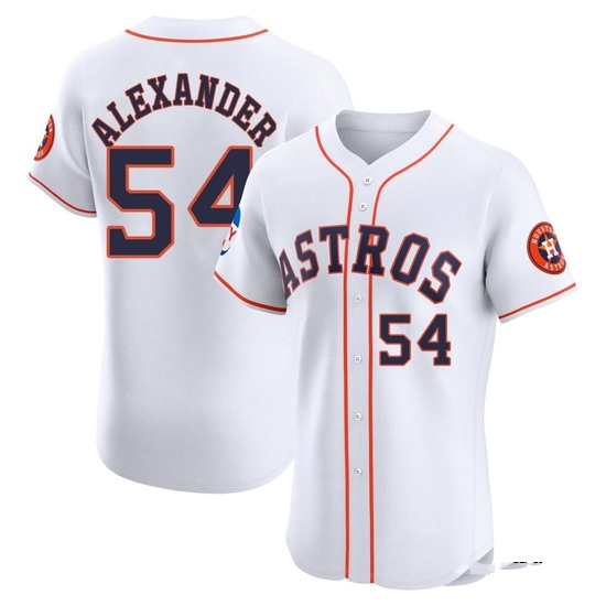 Men's Jason Alexander Houston Astros Elite White Home Patch Jersey