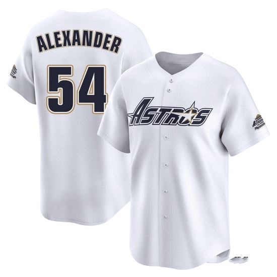 Men's Jason Alexander Houston Astros Limited White Throwback Cooperstown Collection Jersey