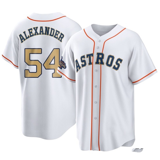 Men's Jason Alexander Houston Astros Replica Gold White 2023 Collection Jersey